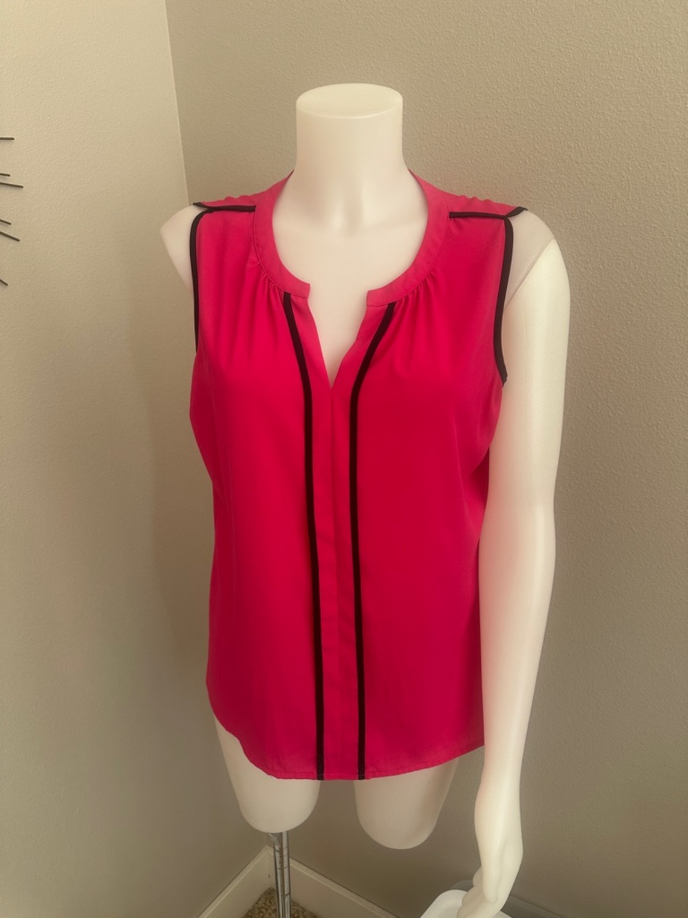 Calvin Klein Hot Pink Sleeveless Camisole with Black Trim